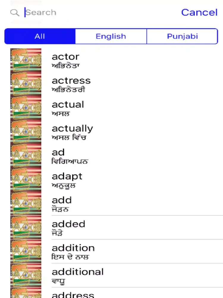 Ảnh chụp màn hình của Punjabi Dictionary GoldEdition iPad 