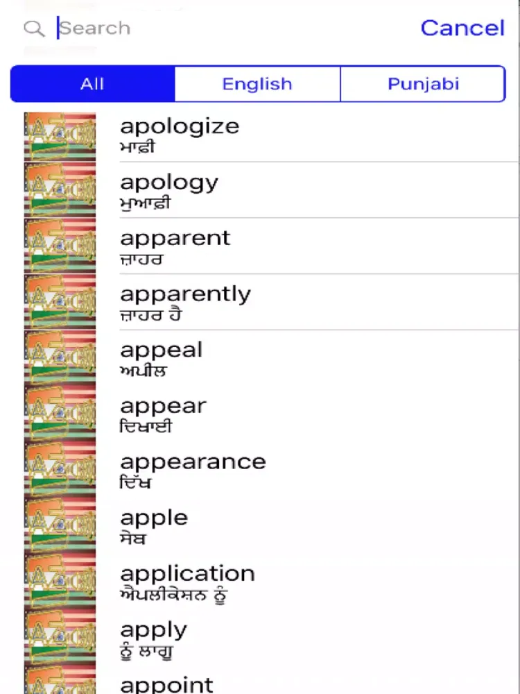 Ảnh chụp màn hình của Punjabi Dictionary GoldEdition iPad 