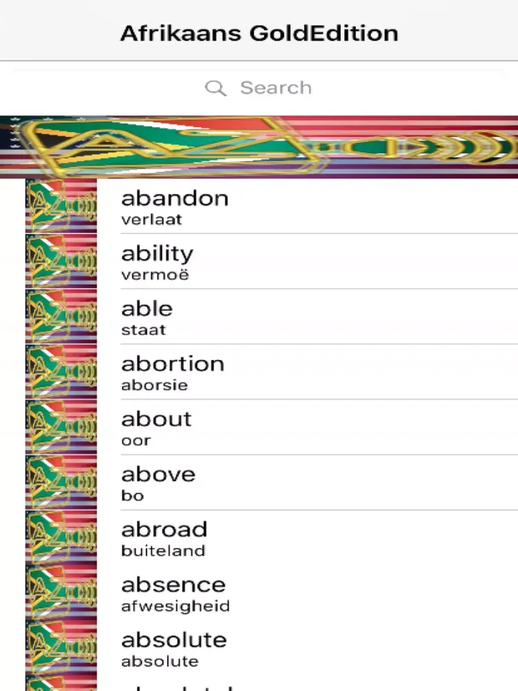 Afrikaans Dictionary GoldEdition iPad Screenshots