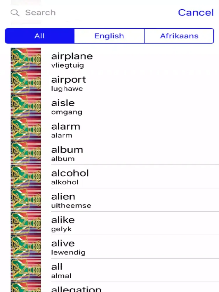 Afrikaans Dictionary GoldEdition iPad Screenshots
