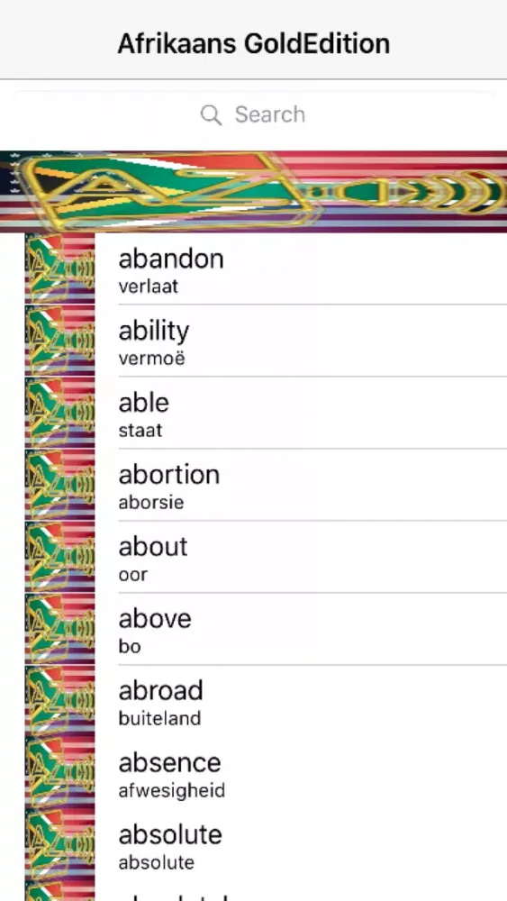 Afrikaans Dictionary GoldEdition Screenshots