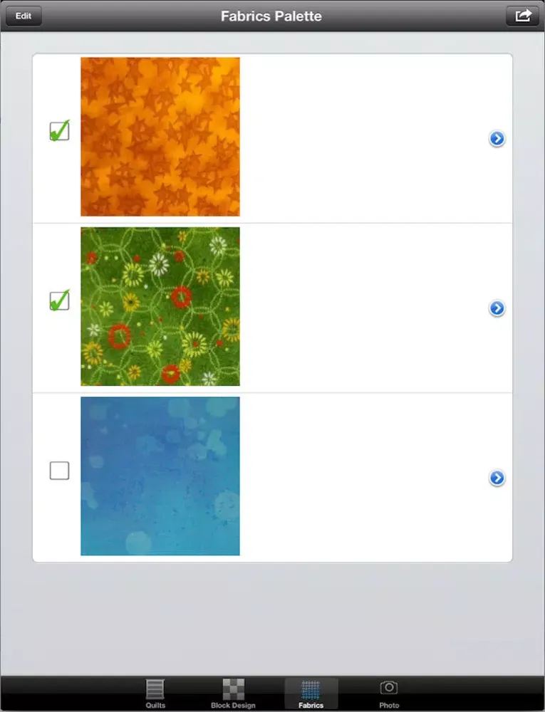 Ảnh chụp màn hình của QuiltingWizardLite iPad 