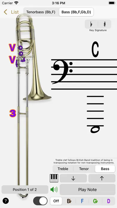 Ảnh chụp màn hình của Fingering Brass for iPhone