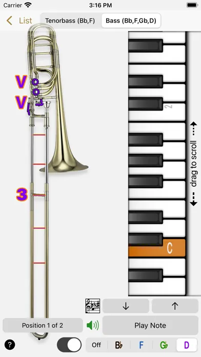 Ảnh chụp màn hình của Fingering Brass for iPhone