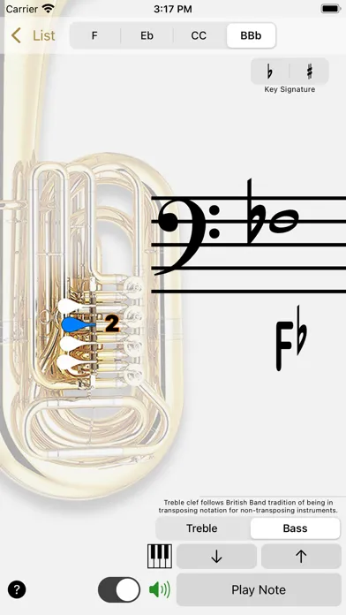 Ảnh chụp màn hình của Fingering Brass for iPhone