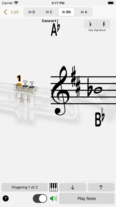 Ảnh chụp màn hình của Fingering Brass for iPhone