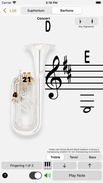 Ảnh chụp màn hình của Fingering Brass for iPhone