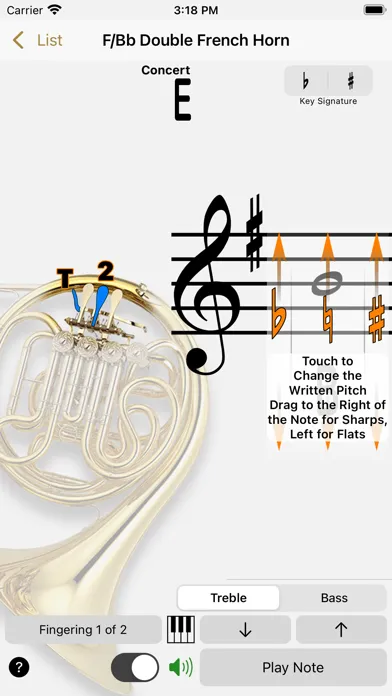 Ảnh chụp màn hình của Fingering Brass for iPhone
