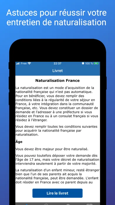 Screenshot di Naturalisation France