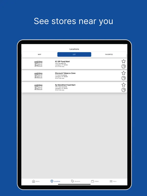 Tangkapan skrin Bluegrass Rewards iPad 