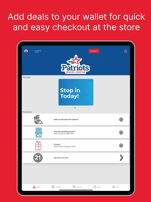 Ảnh chụp màn hình của Patriot Points iPad 