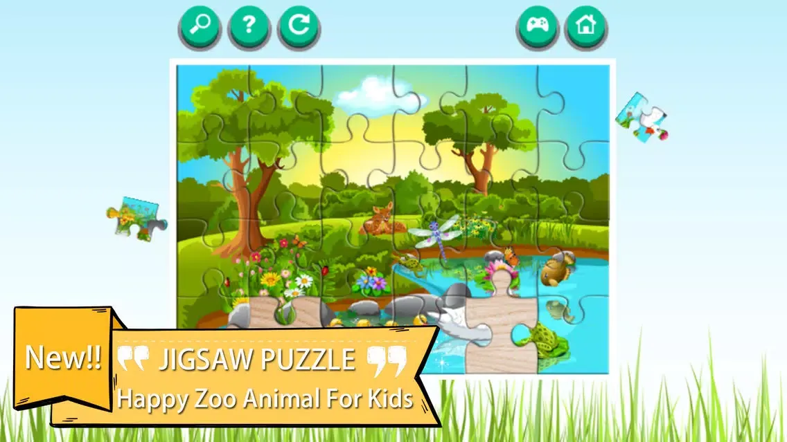 Zoo Animals Cartoon Jigsaw Puzzle Games Ekran Görüntüleri
