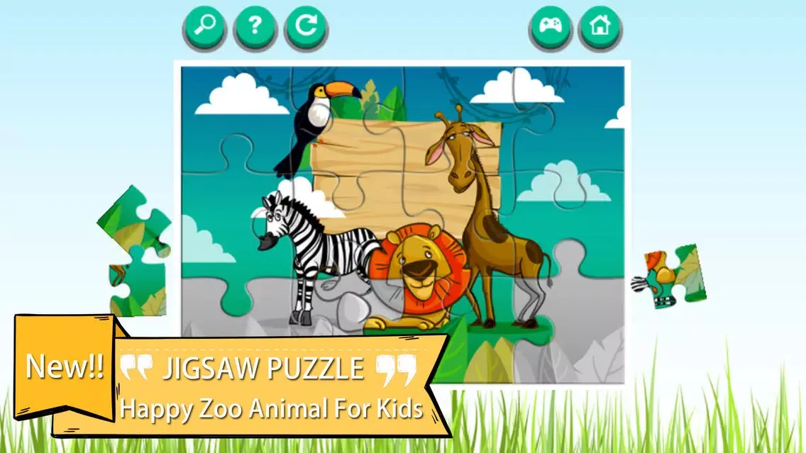 Zoo Animals Cartoon Jigsaw Puzzle Games Ekran Görüntüleri