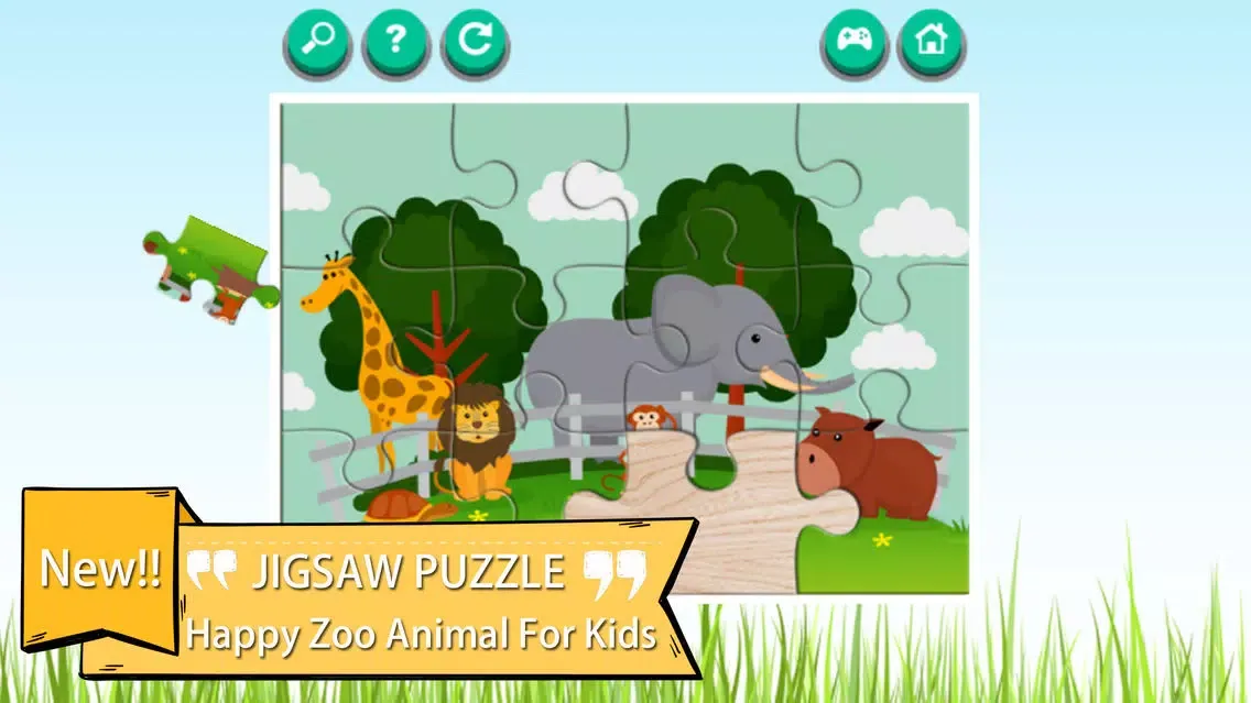 Zoo Animals Cartoon Jigsaw Puzzle Games Ekran Görüntüleri