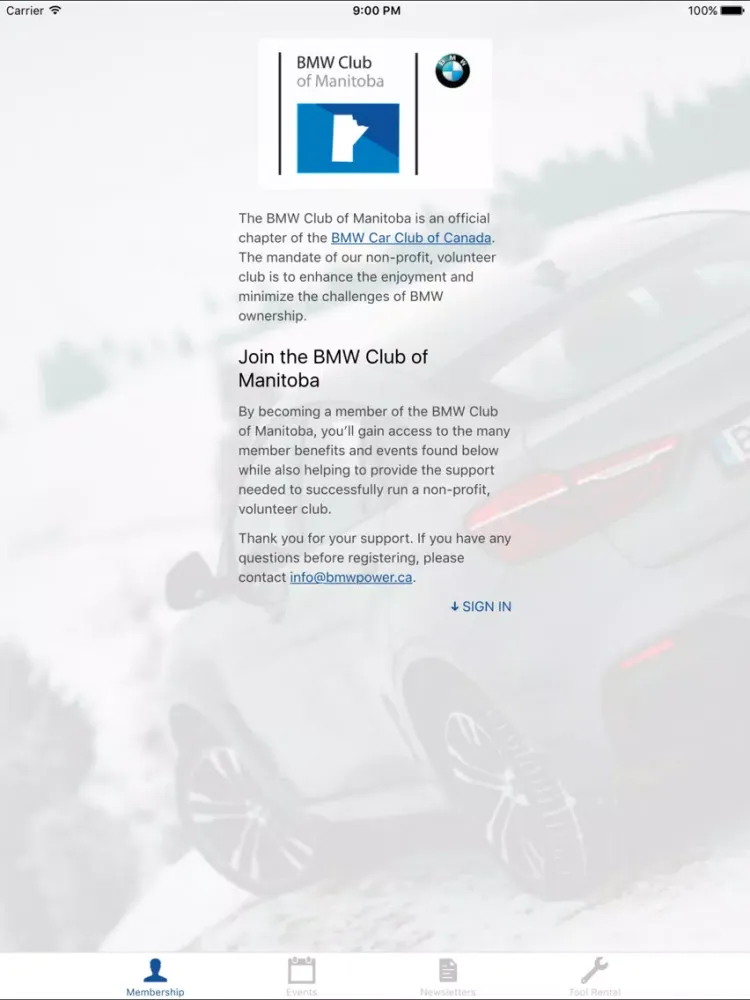 BMW Club Manitoba iPad  Ekran Görüntüleri