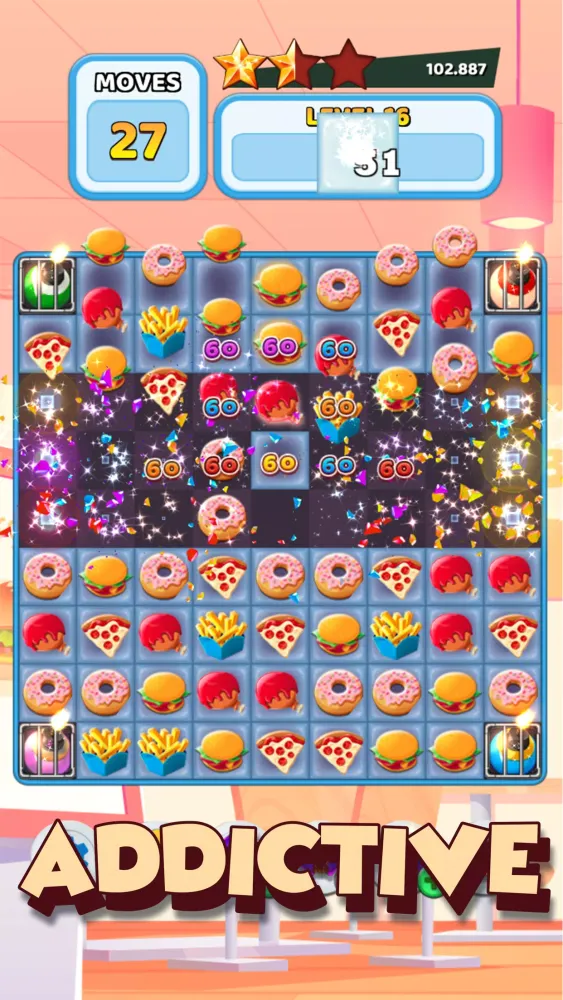 Crush The Burger Match 3 Game Screenshots