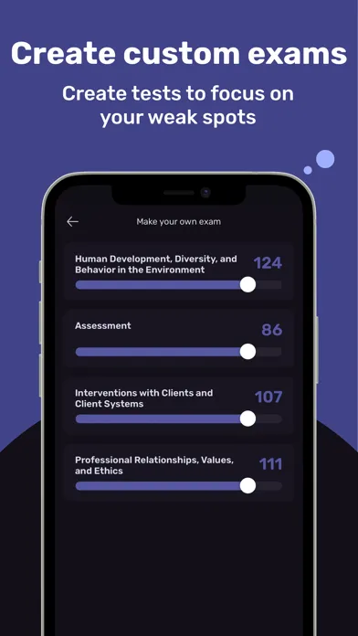 Capturas de pantalla de ASWB BSW Exam Prep Tutor