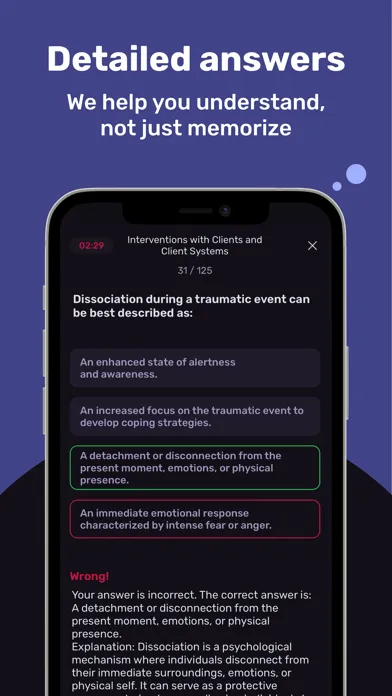Capturas de pantalla de ASWB BSW Exam Prep Tutor