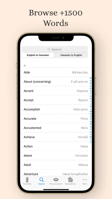 Capturas de pantalla de Hawaiian Words Dictionary