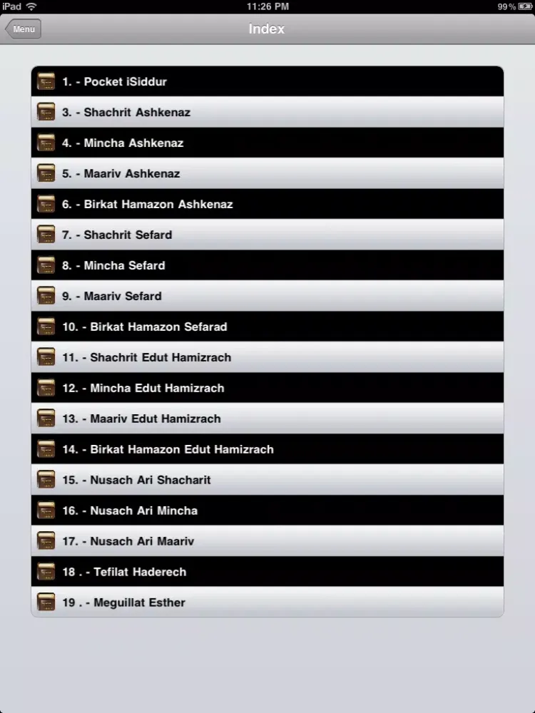 Tangkapan skrin Siddur - Special Edition סדור iPad 