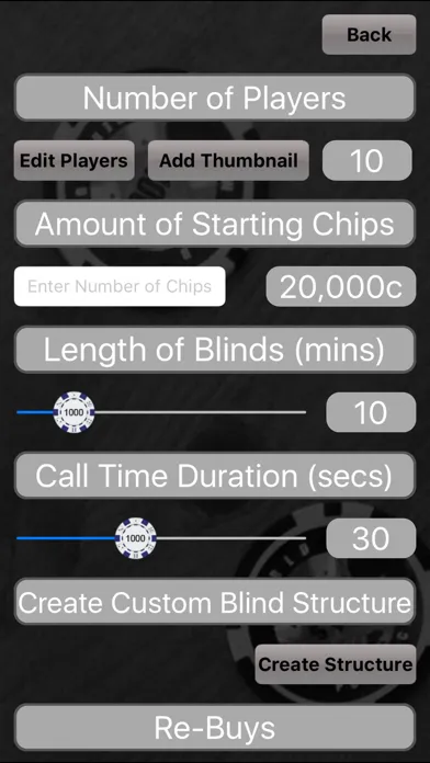 Capturas de tela do Poker Blinds Timekeeper