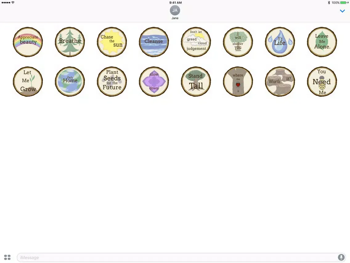 Ảnh chụp màn hình của Nature Talk - Stickers for iMessage iPad 