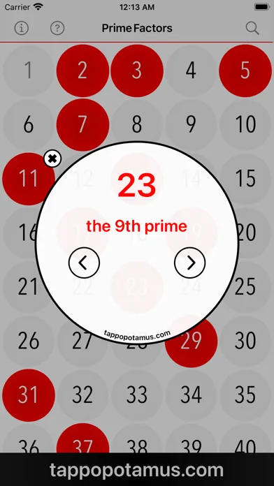 Capturas de tela do Prime Factors