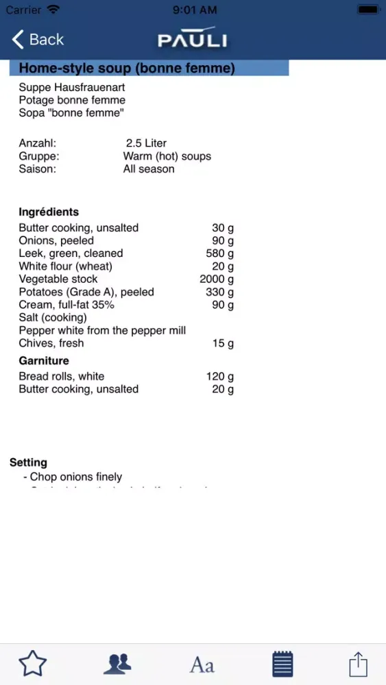 Ảnh chụp màn hình của Pauli, The kitchen basics,Lite