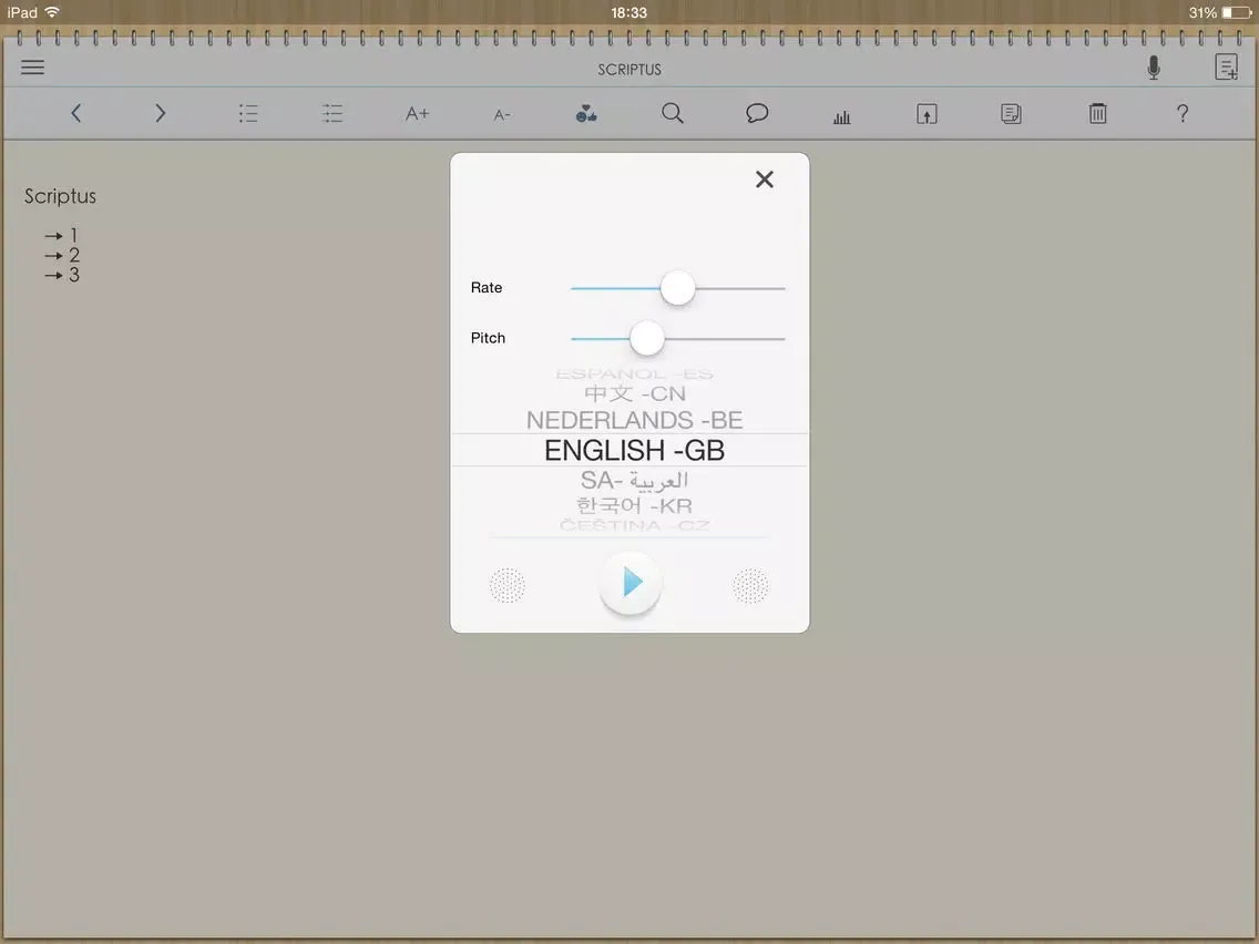 SCRIPTUS iPad  Screenshots