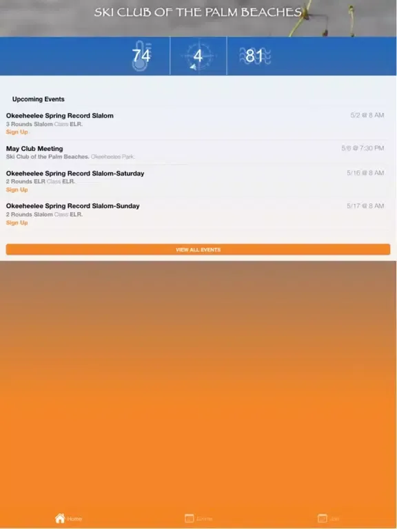 Tangkapan skrin Ski Club of the Palm Beaches iPad 