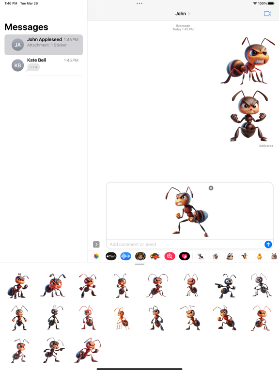 Ảnh chụp màn hình của Angry Ant Stickers iPad 