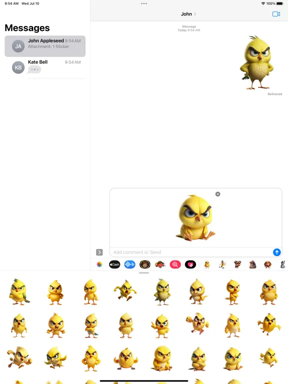 Angry Canary Stickers iPad 应用截图