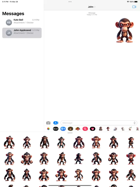 Zrzuty ekranu Angry Chimp Stickers iPad 