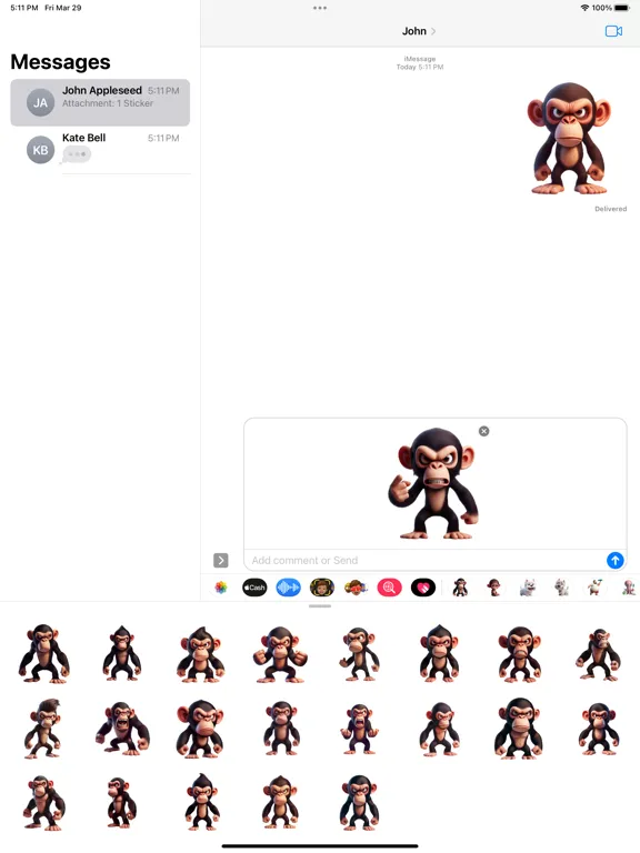 Zrzuty ekranu Angry Chimp Stickers iPad 