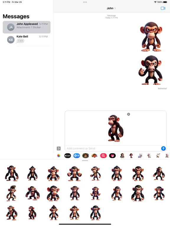 Zrzuty ekranu Angry Chimp Stickers iPad 