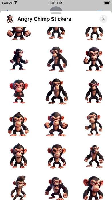 Zrzuty ekranu Angry Chimp Stickers
