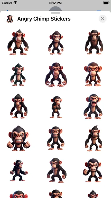 Zrzuty ekranu Angry Chimp Stickers