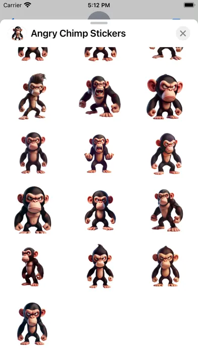 Zrzuty ekranu Angry Chimp Stickers
