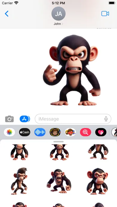Zrzuty ekranu Angry Chimp Stickers