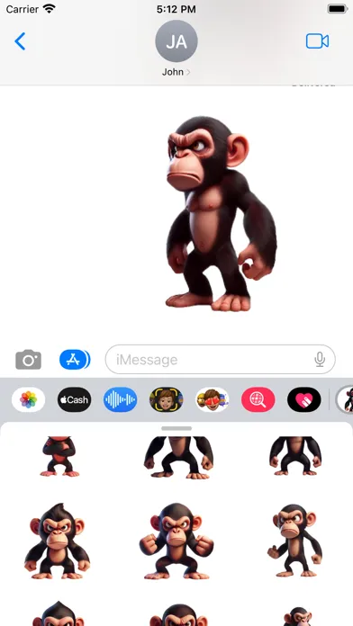 Zrzuty ekranu Angry Chimp Stickers
