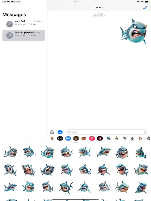Angry Shark Stickers iPad 应用截图