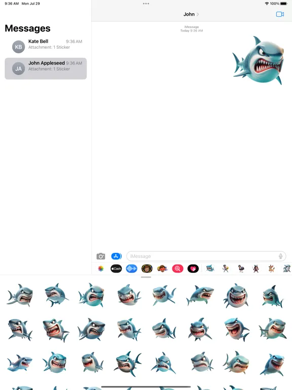 Angry Shark Stickers iPad  स्क्रीनशॉट