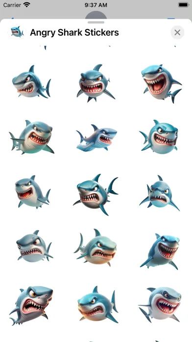 Angry Shark Stickers स्क्रीनशॉट