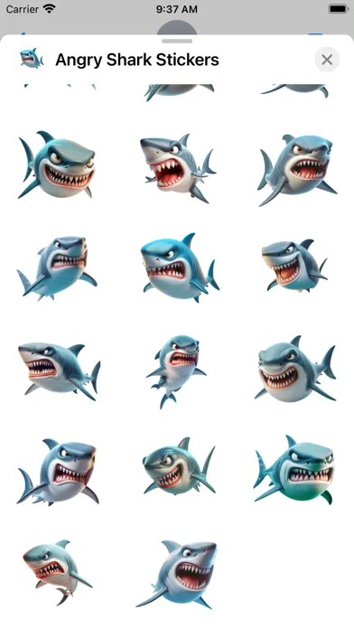 Angry Shark Stickers स्क्रीनशॉट