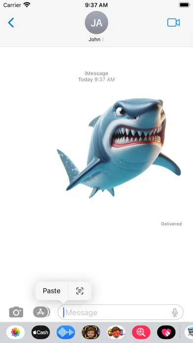 Angry Shark Stickers स्क्रीनशॉट