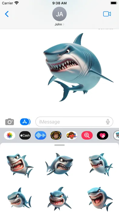 Angry Shark Stickers स्क्रीनशॉट