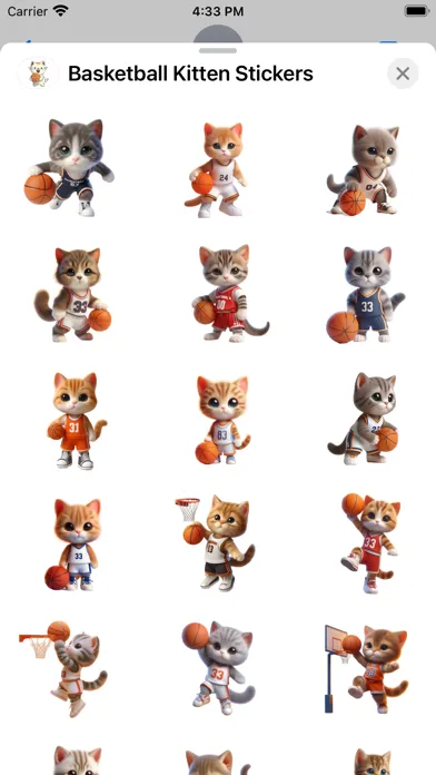 ภาพหน้าจอของ Basketball Kitten Stickers