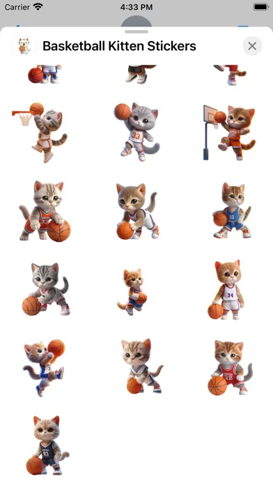 ภาพหน้าจอของ Basketball Kitten Stickers