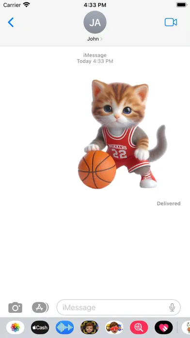 ภาพหน้าจอของ Basketball Kitten Stickers