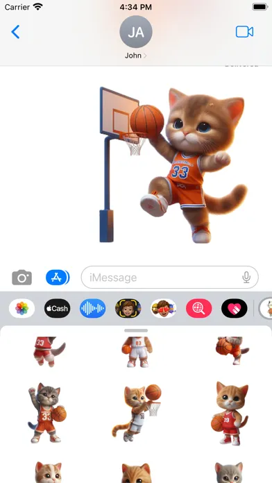 ภาพหน้าจอของ Basketball Kitten Stickers